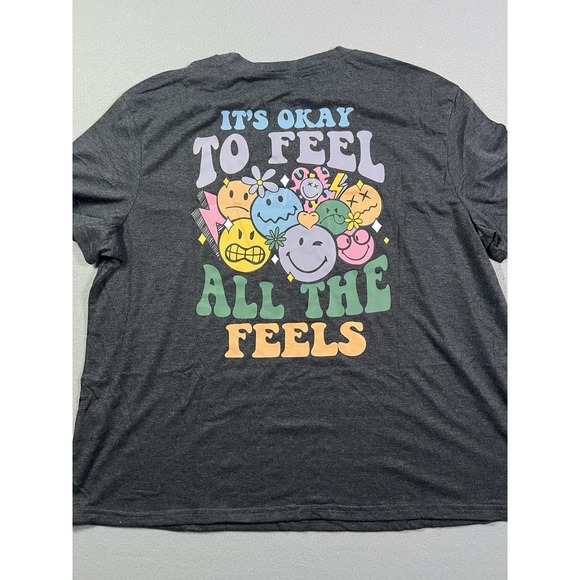 Emoji Unisex Size 3XL Short Sleeve "It's Okay To Feel All The Feels" T-Shirt - Picture 5 of 7